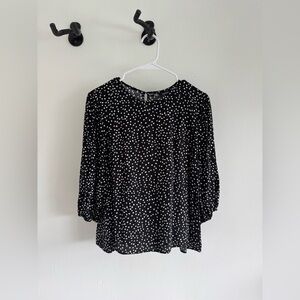 Zara Black and White Dotted Blouse